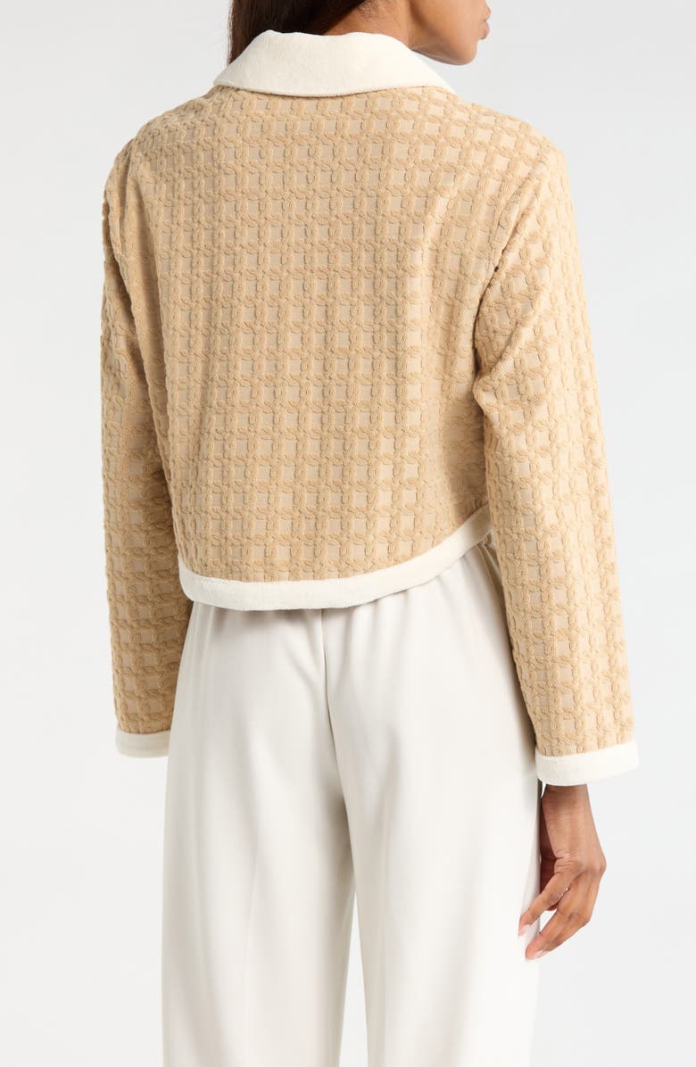 Veronica Beard Zariah Crop Terry Jacket, Alternate, color, Stone Khaki