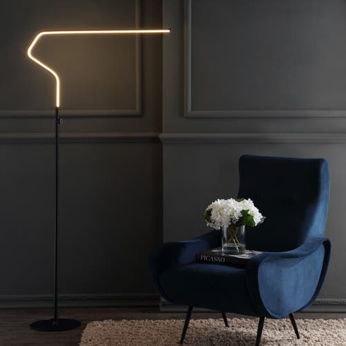Jonathan Y Julian 65.25" Integrated Led Metal Floor Lamp In Black