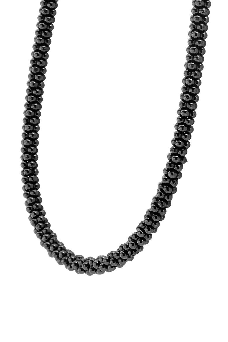 Caviar Bead Rope Necklace, Alternate, color, SILVER