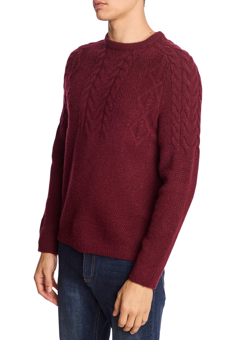 Crewneck Sweater, Alternate, color, DARK MAROON
