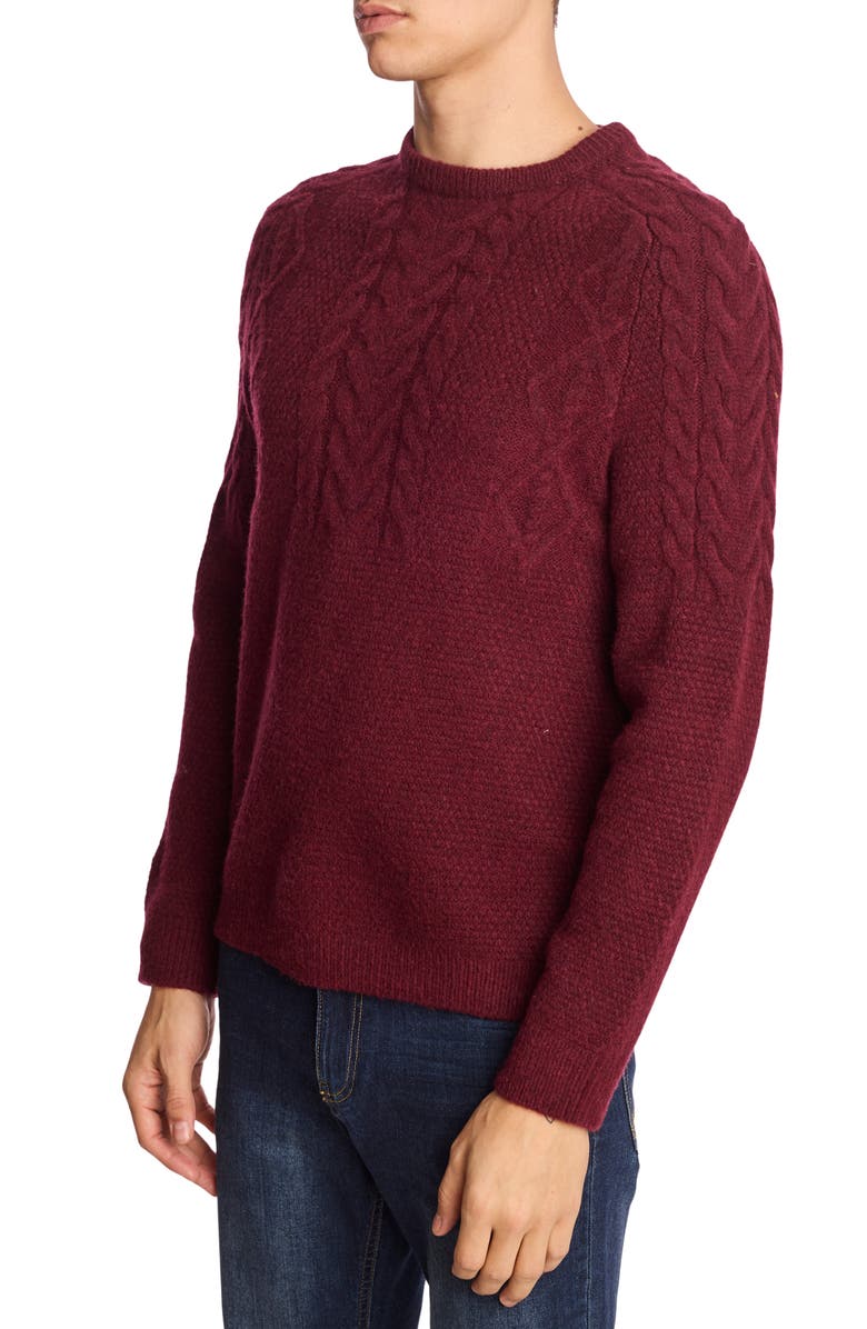 PAISLEY & GRAY Crewneck Sweater, Alternate, color, Dark Maroon
