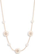 Nordstrom Crystal & White Jade Stationary Necklace