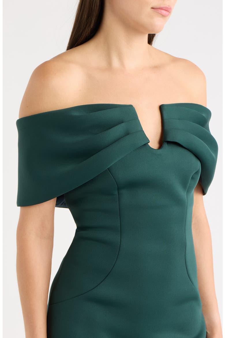 Off the Shoulder Cocktail Dress, Alternate, color, HUNTER