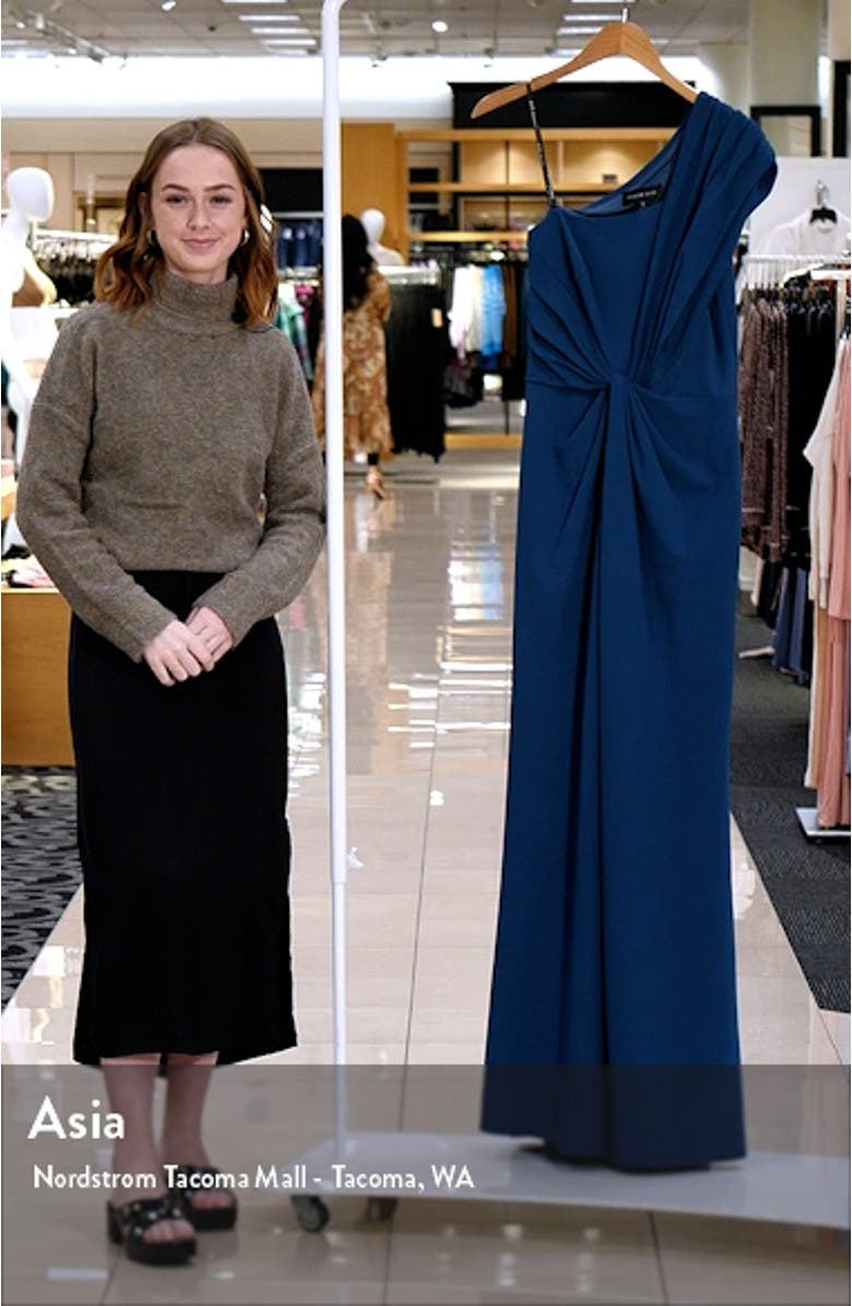 Knotted One-Shoulder Evening Gown, sales video thumbnail