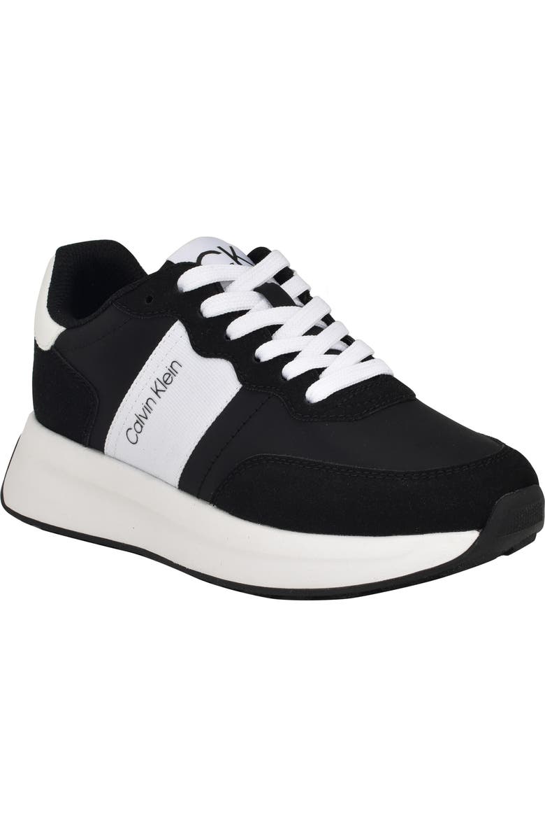 Calvin Klein Hallie Wedge Sneaker, Main, color, Black