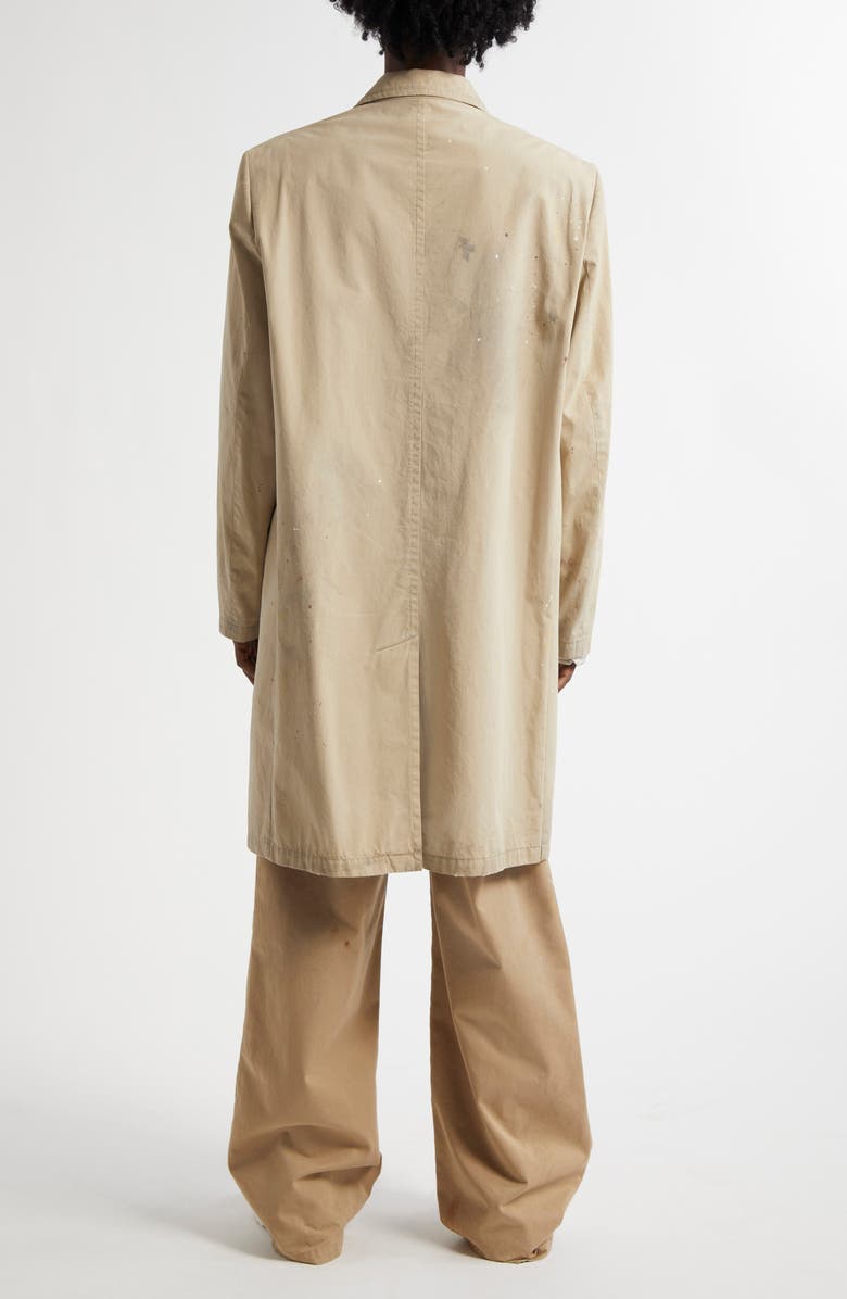 MM6 Maison Margiela Paint Splatter Gabardine Car Coat, Alternate, color, Beige