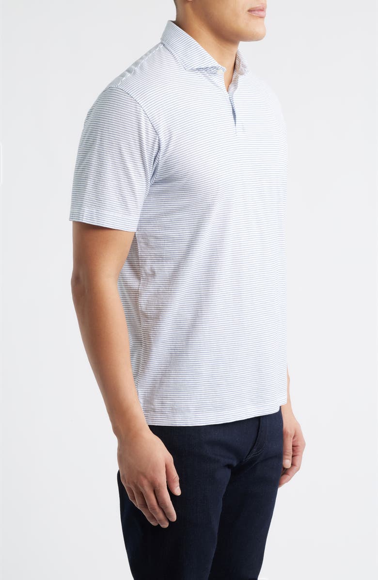 Peter Millar Crown Crafted Journeyman Stripe Pima Cotton Polo, Alternate, color, White