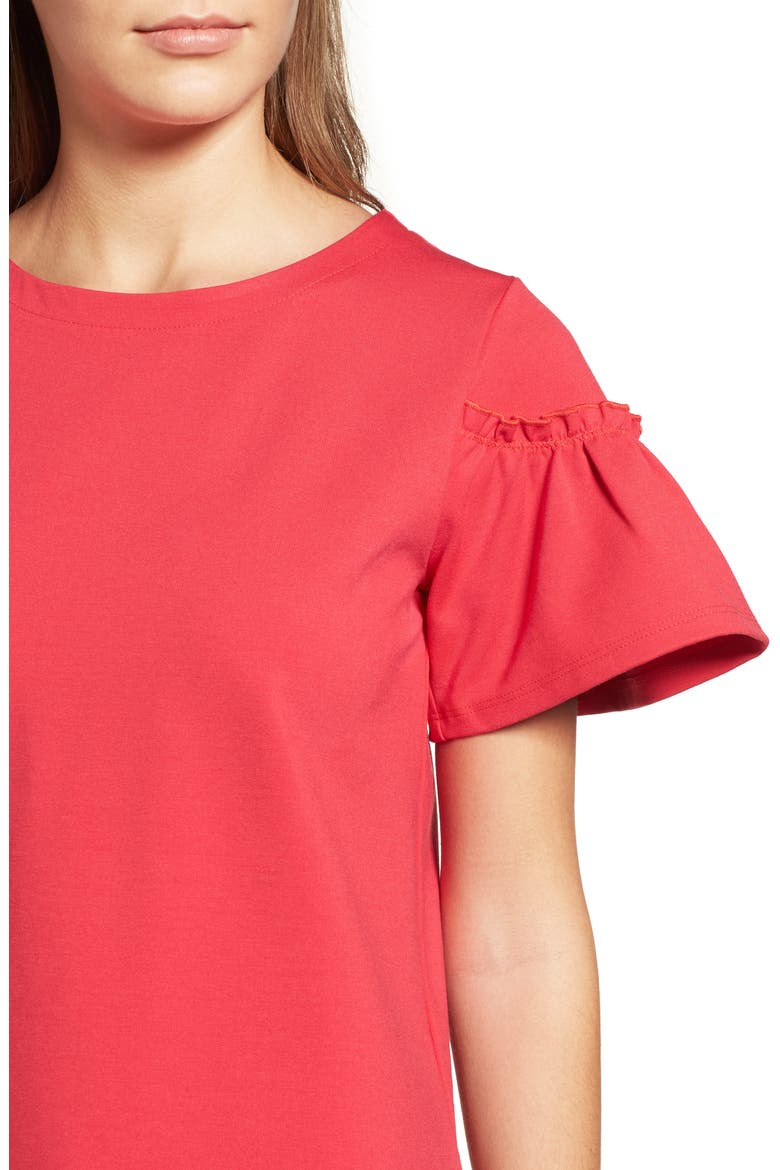 Ruffle Sleeve Top, Alternate, color, PINK RASPBERRY