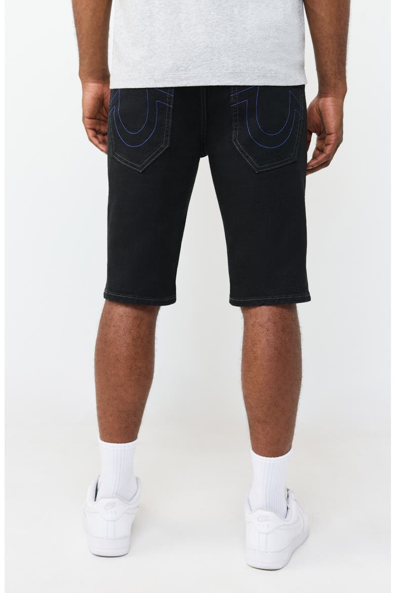 Rocco Super T Flap Raw Hem Jean Shorts, Alternate, color, RINSE BLACK