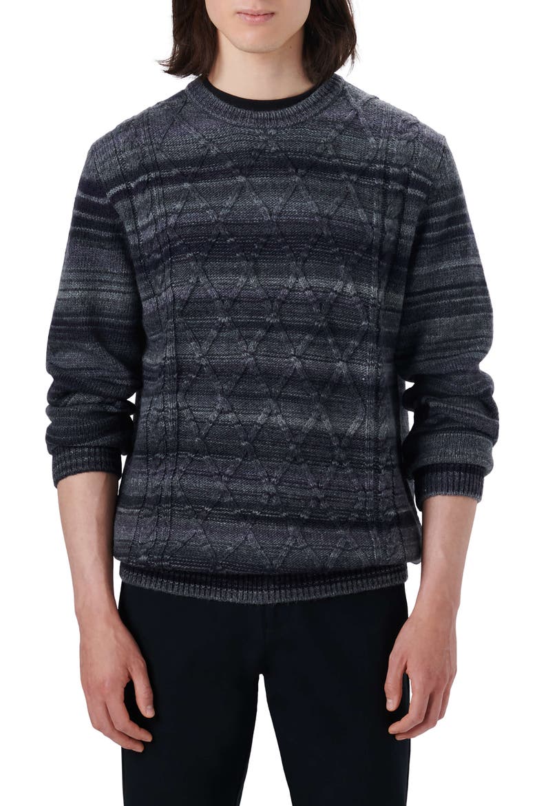 Diamond Stitch Wool Blend Sweater, Main, color, CAVIAR