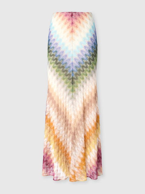 Long Viscose Skirt With Lace Motif