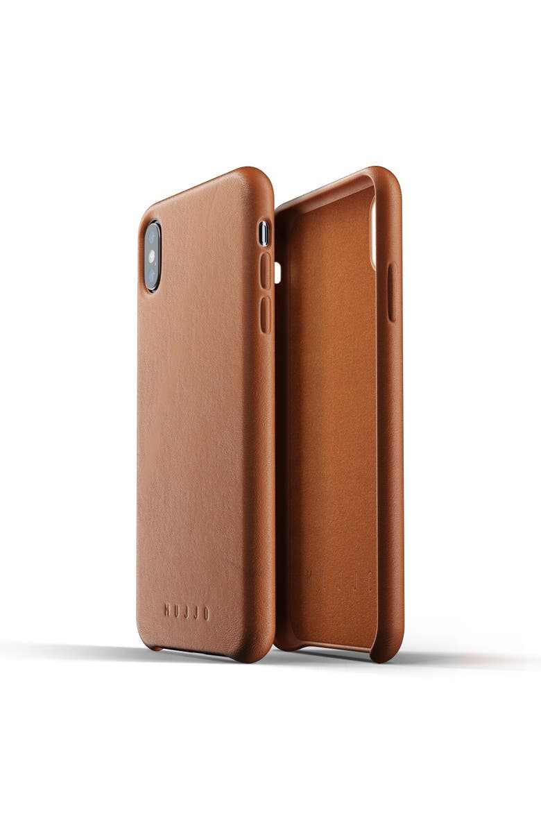 MUJJO Full Leather Case for iPhone XS Max, Alternate, color, Tan