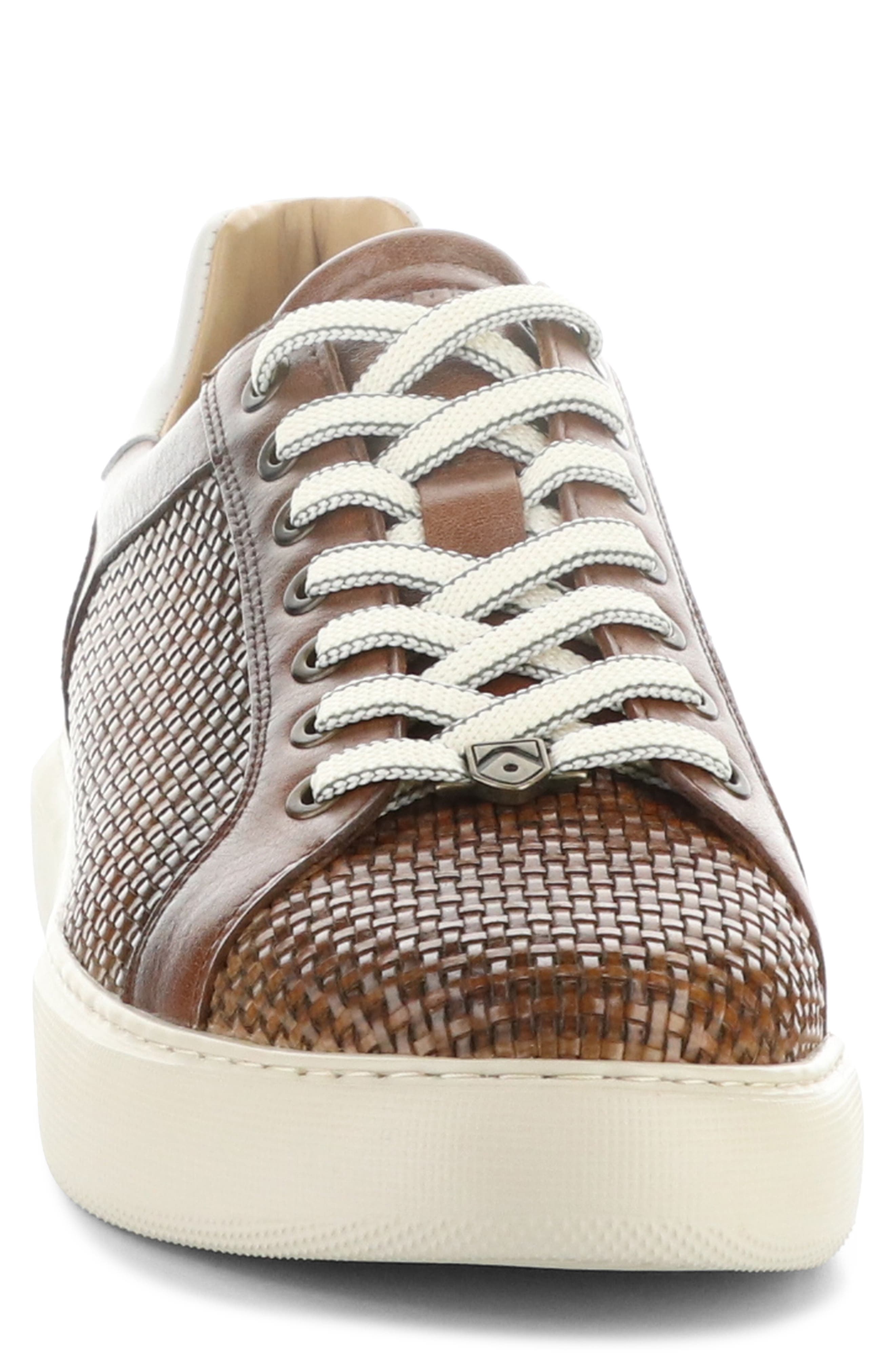Ambitious 13450A Woven Low Top Sneaker, Alternate, color, Cognac Leather