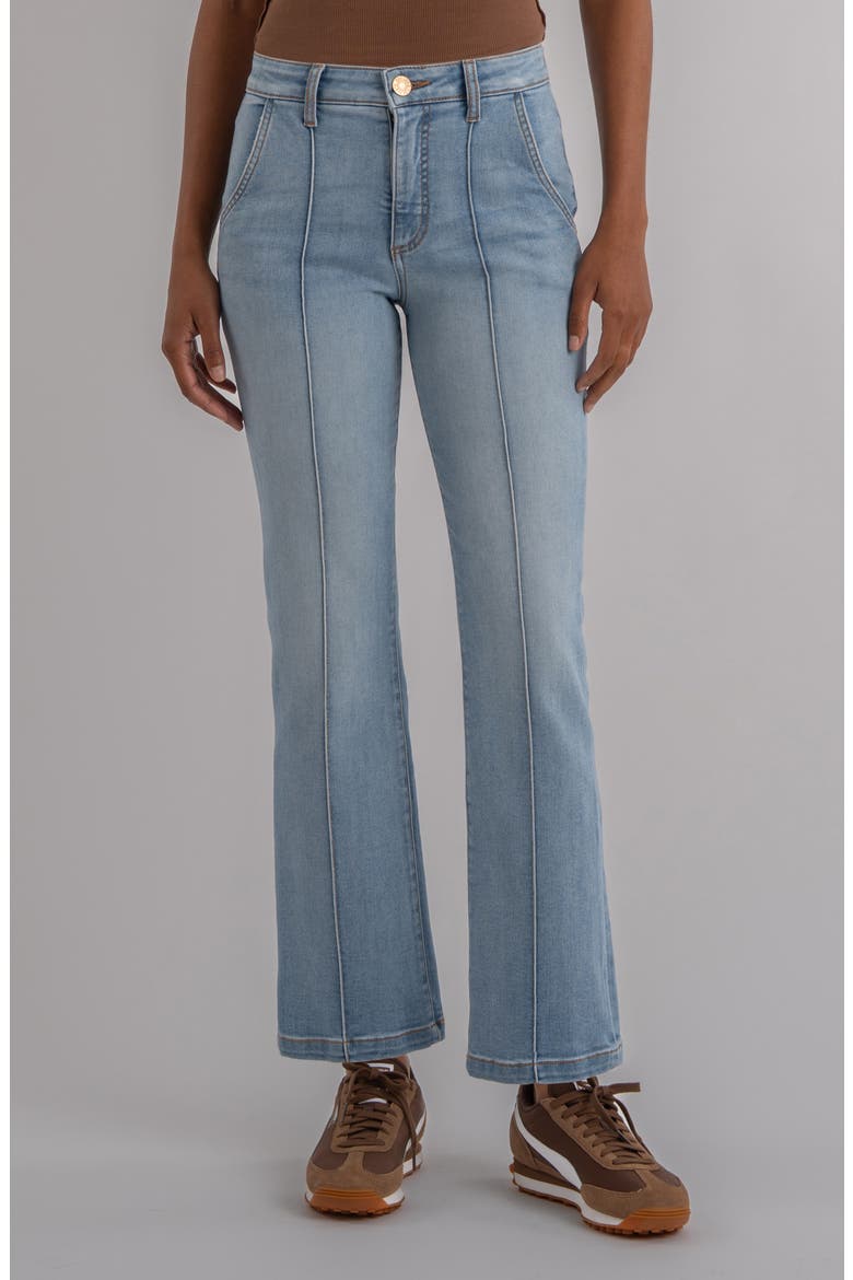 Kelsey Pintuck High Waist Kick Flare Jeans, Main, color, CONSIDERED