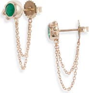 Anzie Bonheur Emerald Chain Stud Earrings
