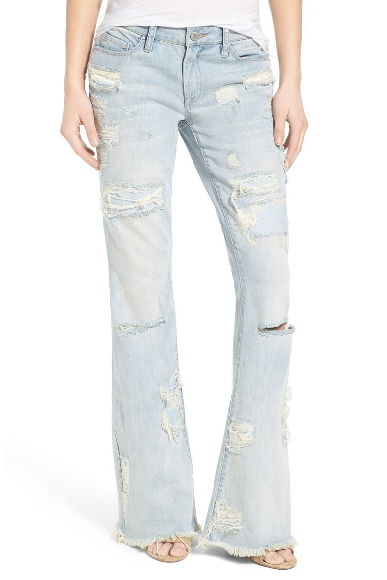 Rip & Repair Flare Jeans, Main, color, KARAOKE DISASTER