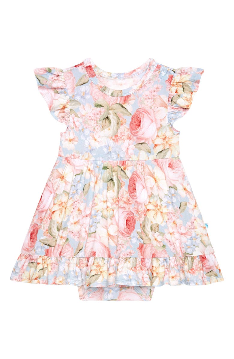 Posh Peanut Ruffle Skirted Bodysuit, Main, color, Light/ Pastel Blue