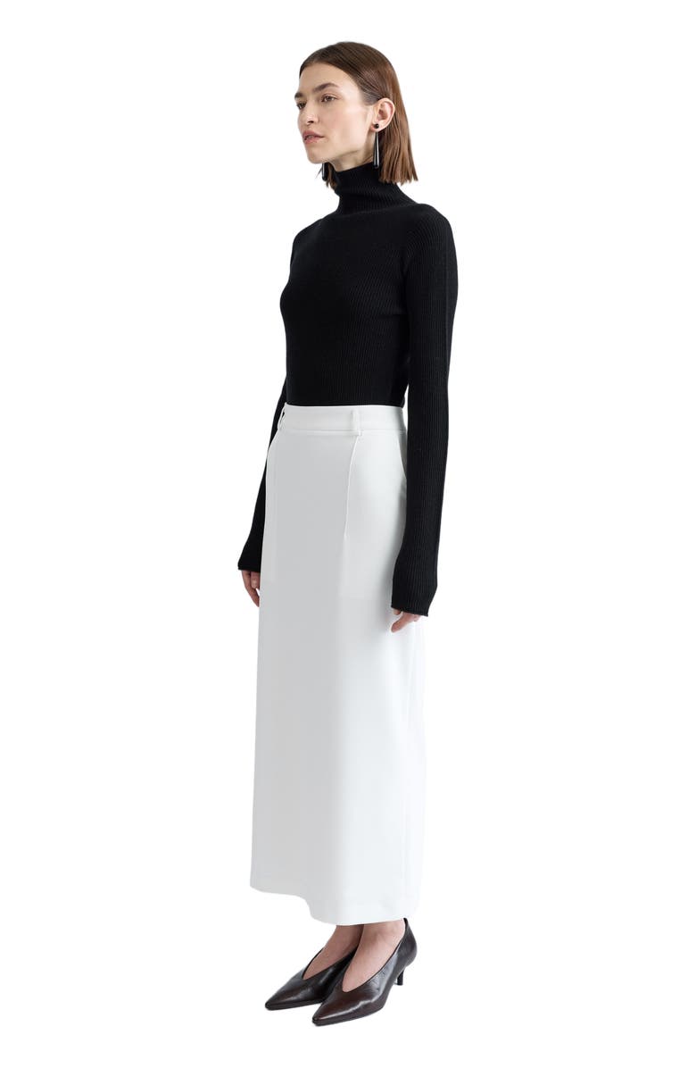 Almina Concept Slim Ribbed Turtleneck, Main, color, Black