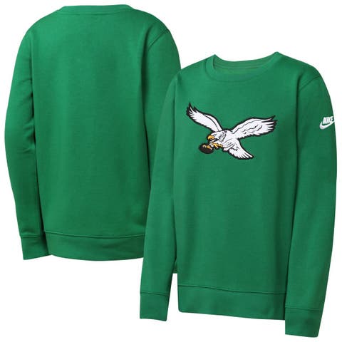Youth Nike  Kelly Green Philadelphia Eagles Rewind Essential Pullover Crewneck Sweatshirt