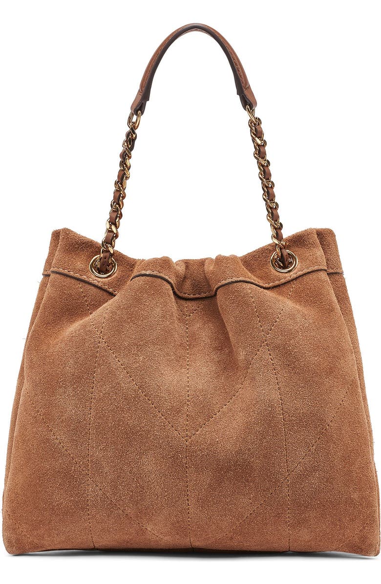 KARL LAGERFELD PARIS Amandine Suede Crossbody, Alternate, color, Cognac