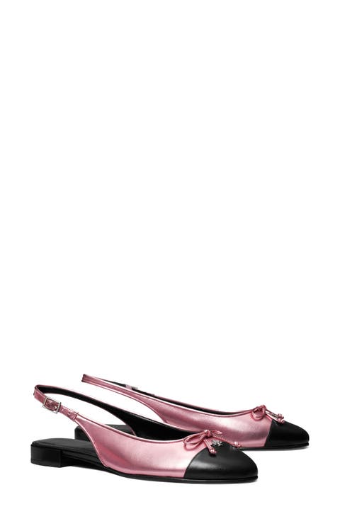 Slingback Cap Toe Flat (Women)