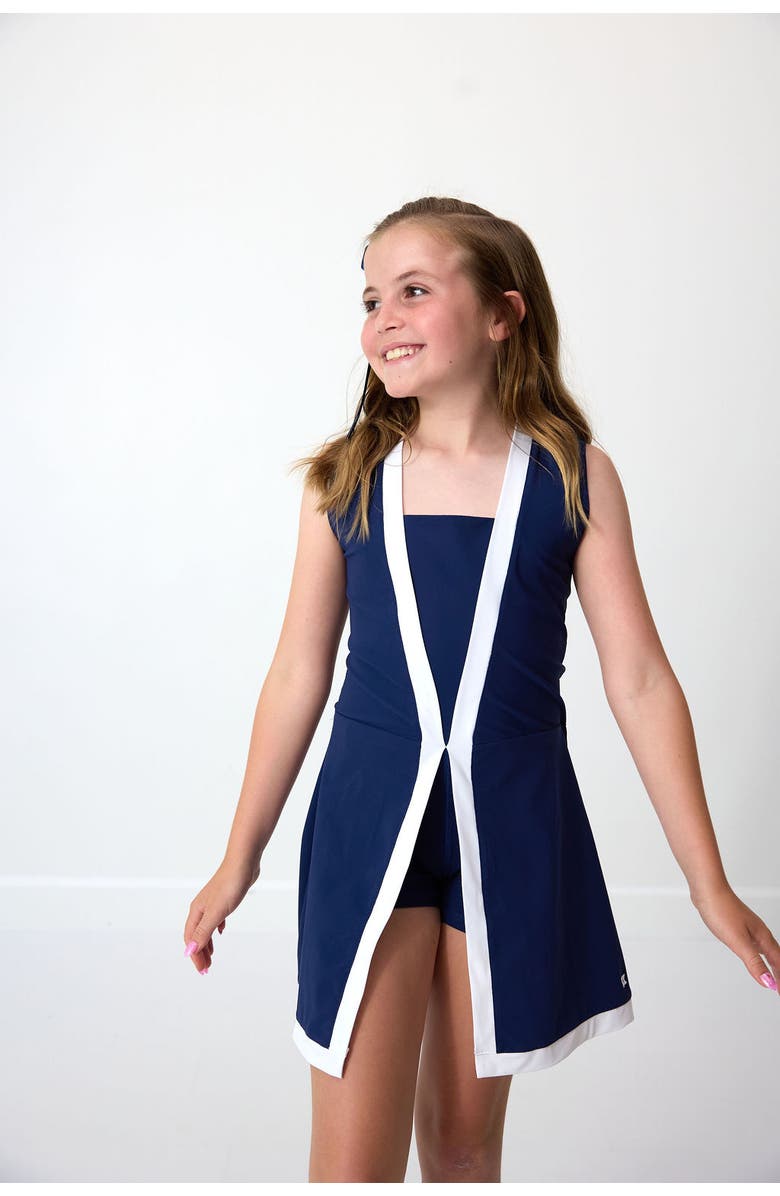 Courtside Kids Girls Tennis Skort Dress, Alternate, color, Navy