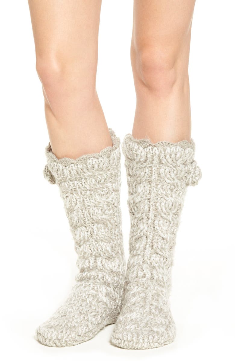 Lemon 'Marshmallow' Slipper Socks with Faux Fur Lining, Main, color, 