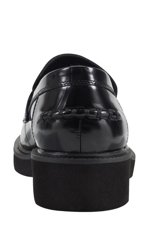Marc Fisher Ltd Dagman Whipstitch Leather Loafers In Black