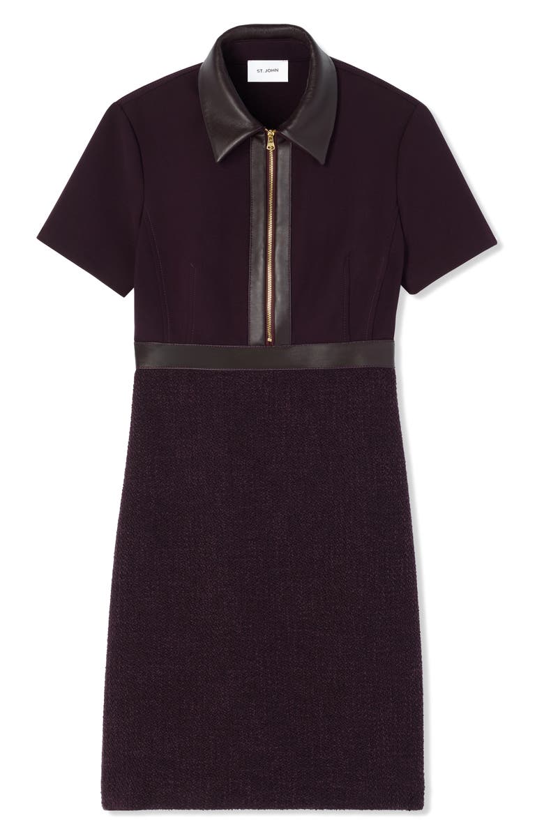 St. John Collection Mixed Media Shirtdress, Alternate, color, 