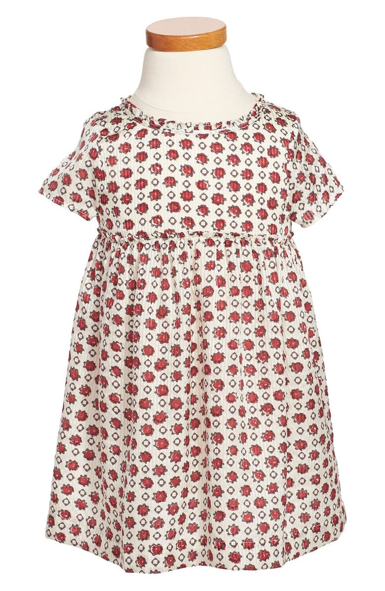 Burberry Flower Print Silk Dress, Main, color, 