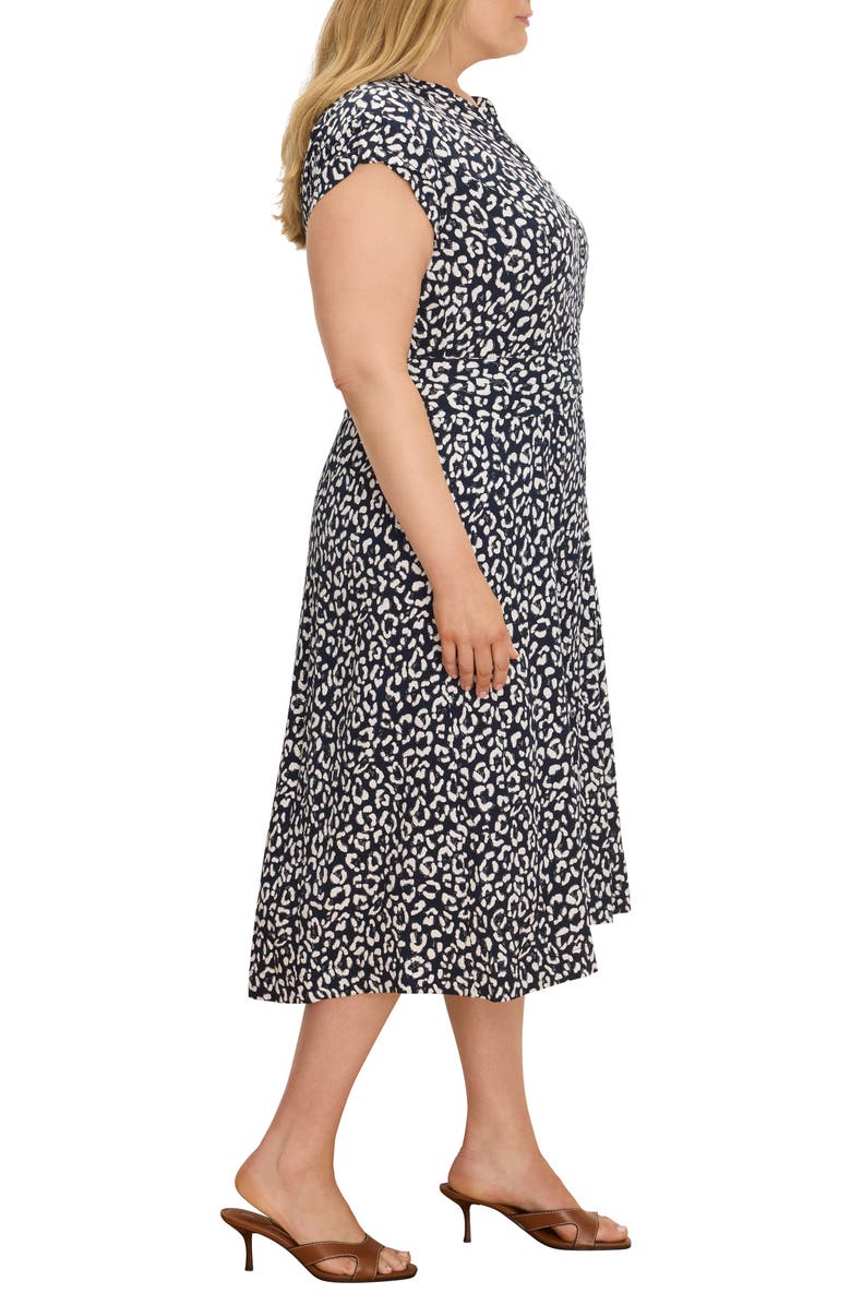 NIC+ZOE Sonni Leopard Sketch Midi Dress, Alternate, color, Indigo Multi