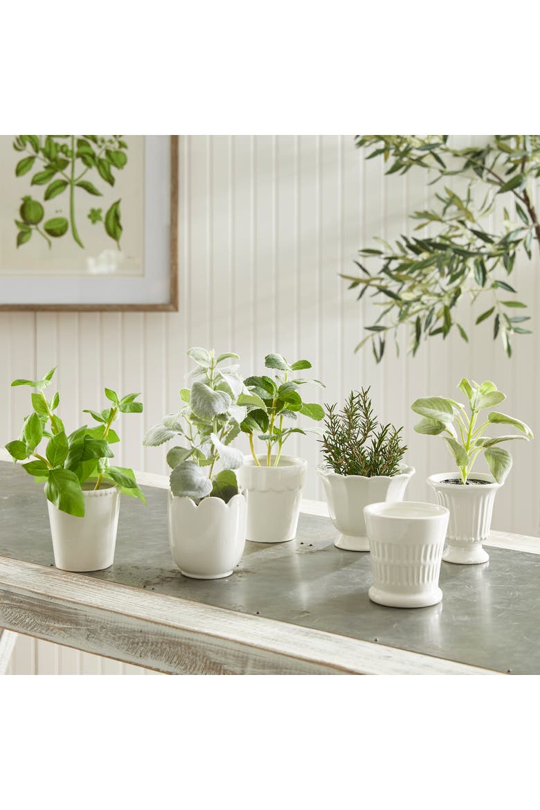 Mirabelle Mini Cachepots Set Of 6, Alternate, color, White