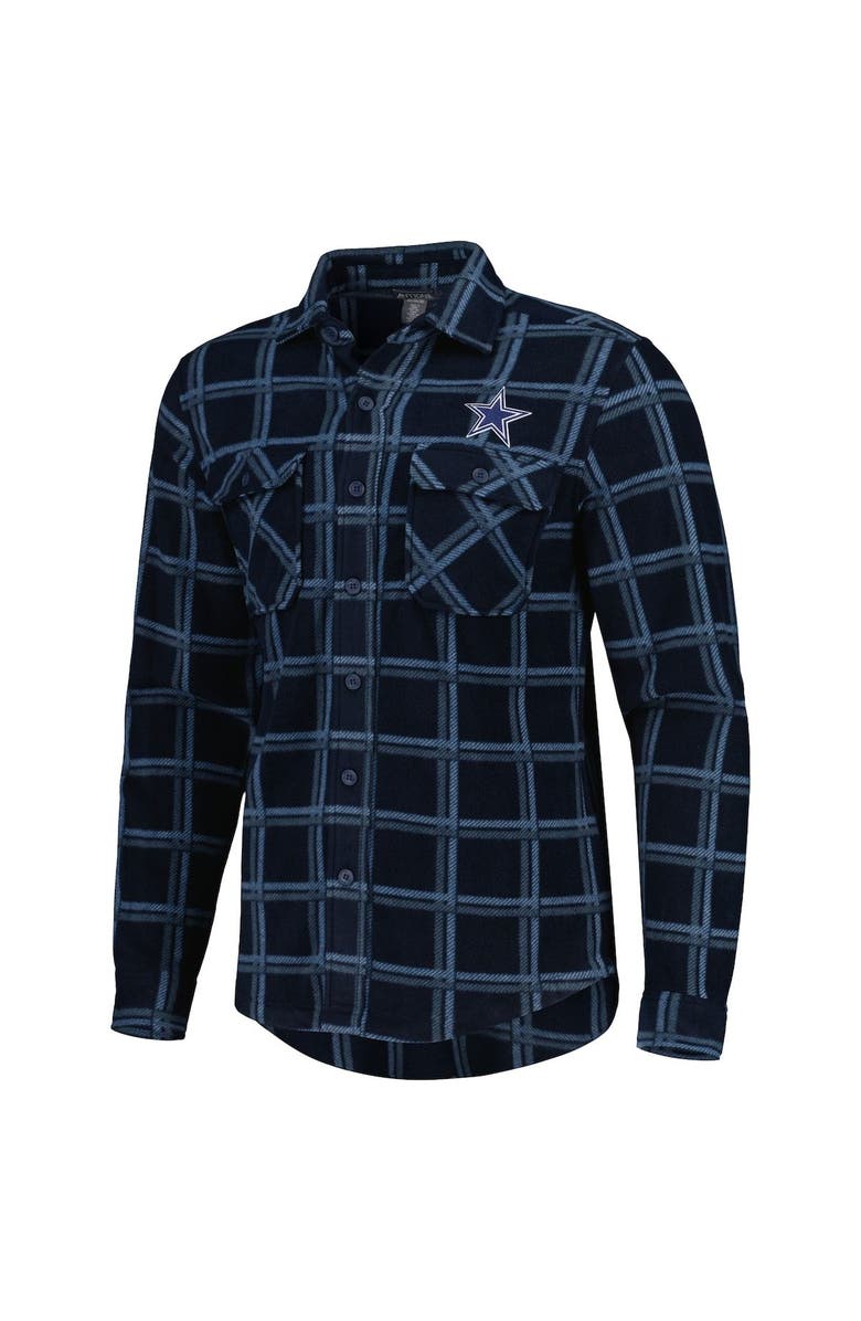 ANTIGUA Men's Antigua Navy Dallas Cowboys Industry Flannel Button-Up Long Sleeve Shirt, Alternate, color, 