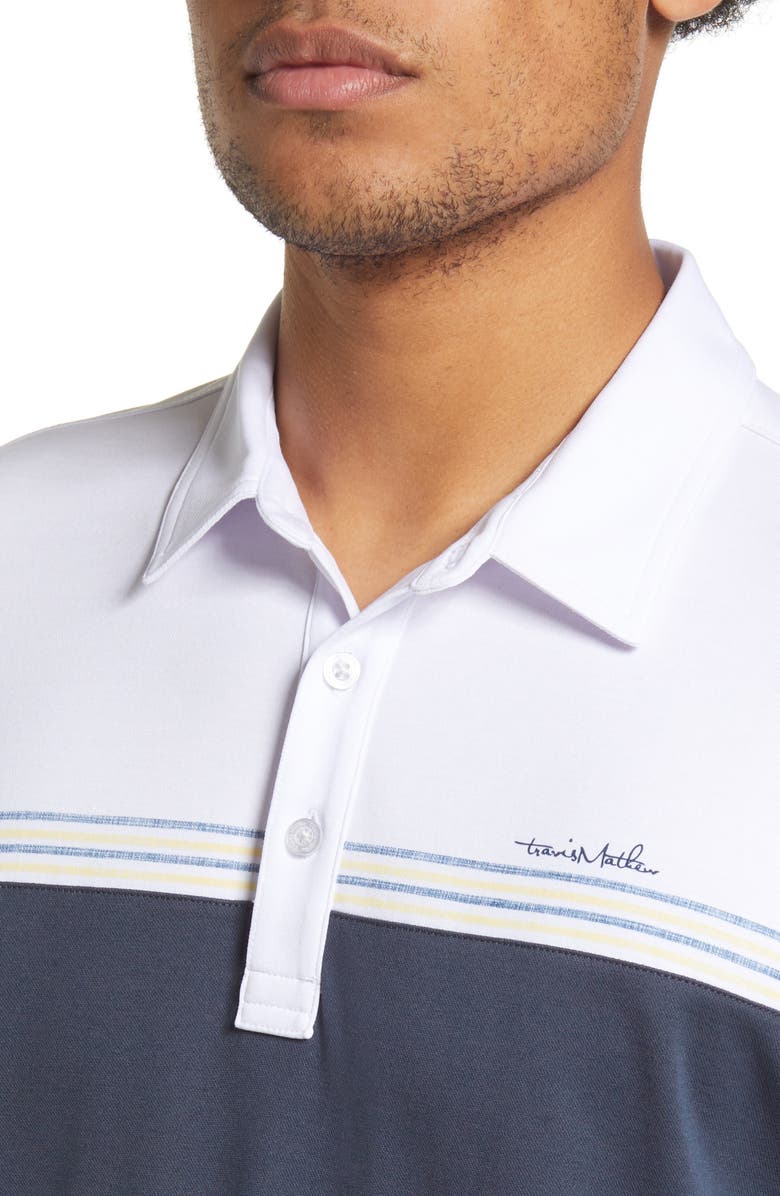 TravisMathew Real Stuff Stripe Cotton Blend Polo, Alternate, color, 