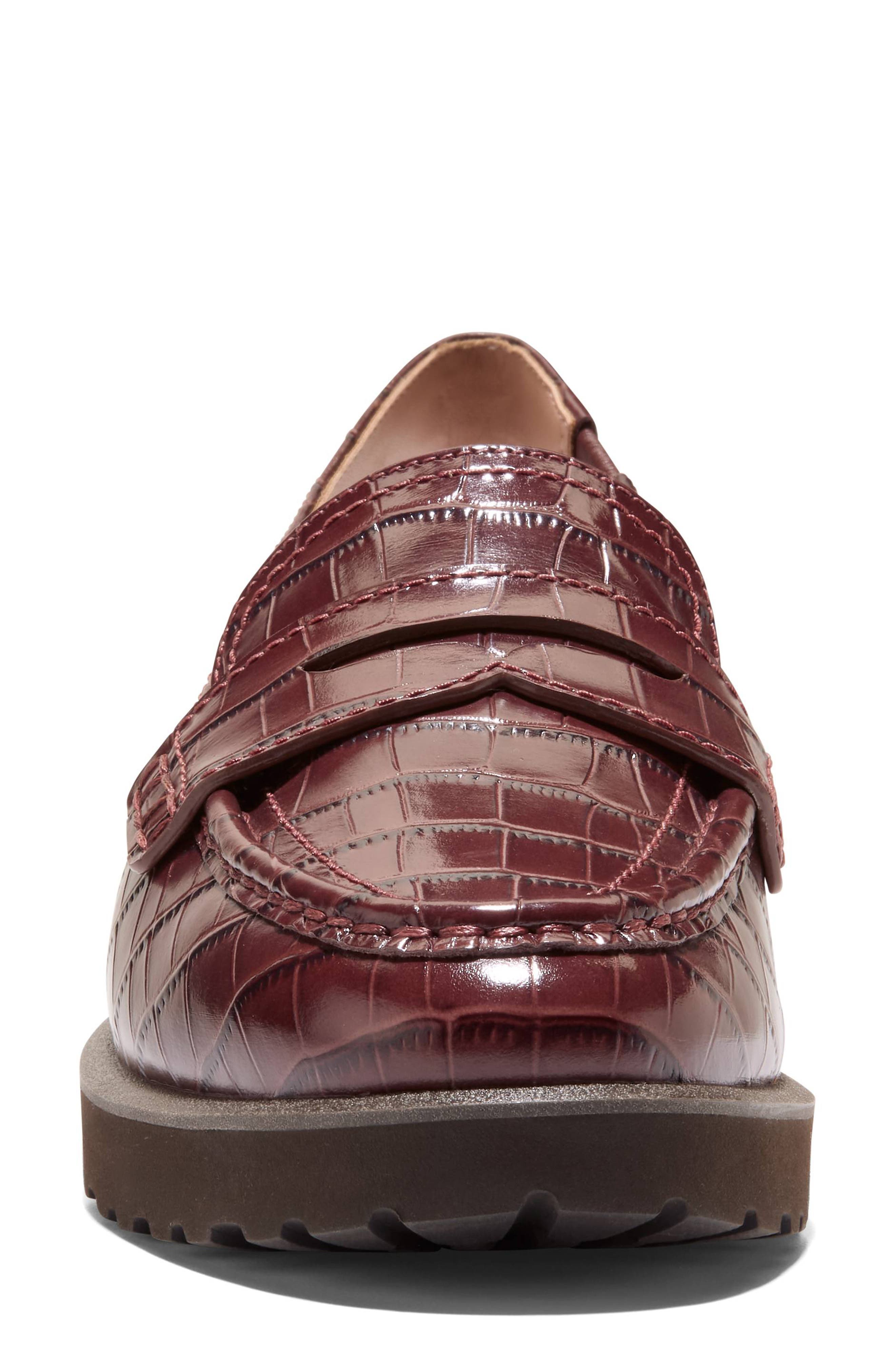 Gwendolyn Slingback Penny Loafer, Alternate, color, MAHOGANY CROC PRINT LEATHER