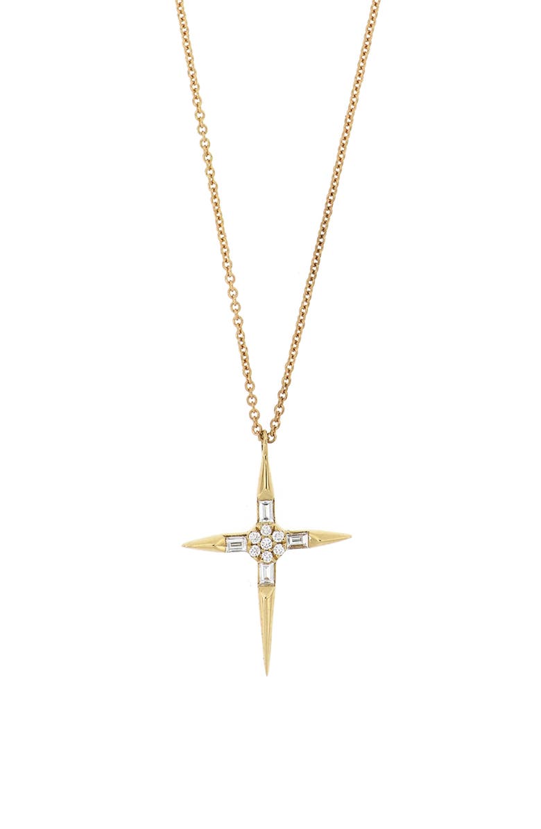 Bony Levy Icons Pointed Cross Diamond Pendant Necklace, Main, color, 