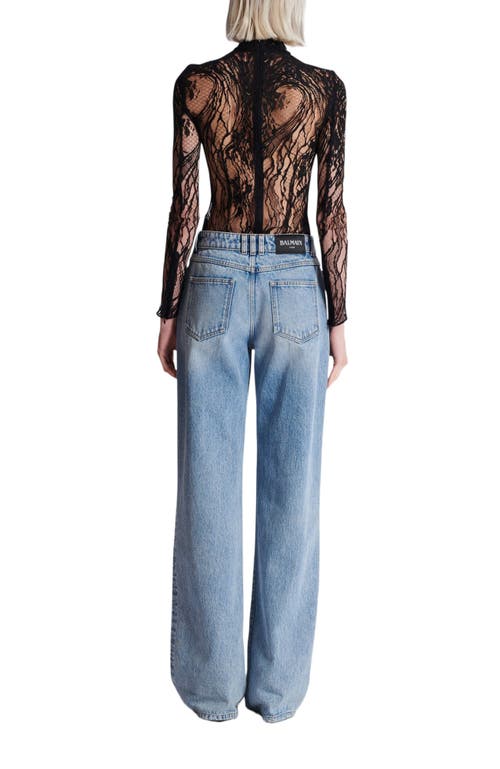 Balmain Long-sleeved Lace Body In Multi