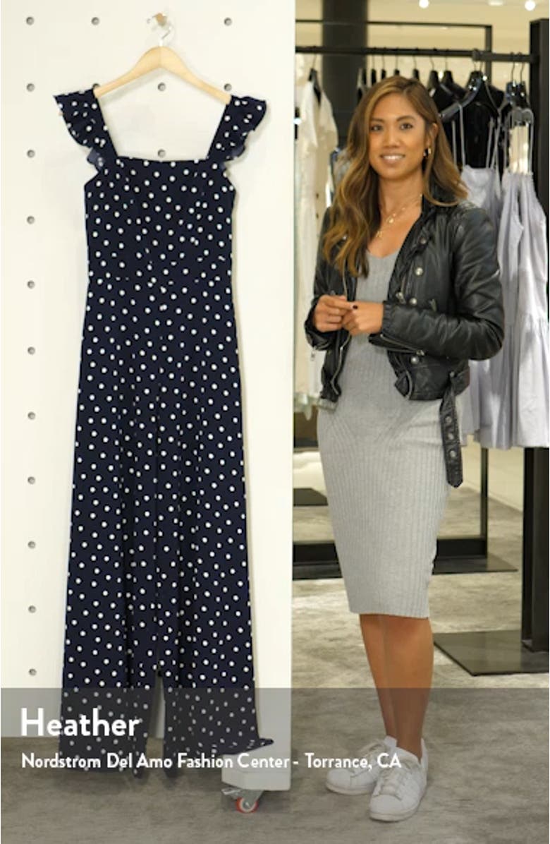 Polka Dot Wide Leg Jumpsuit, sales video thumbnail