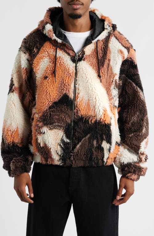 Obey Horses High Pile Fleece Hooded Jacket In Multi