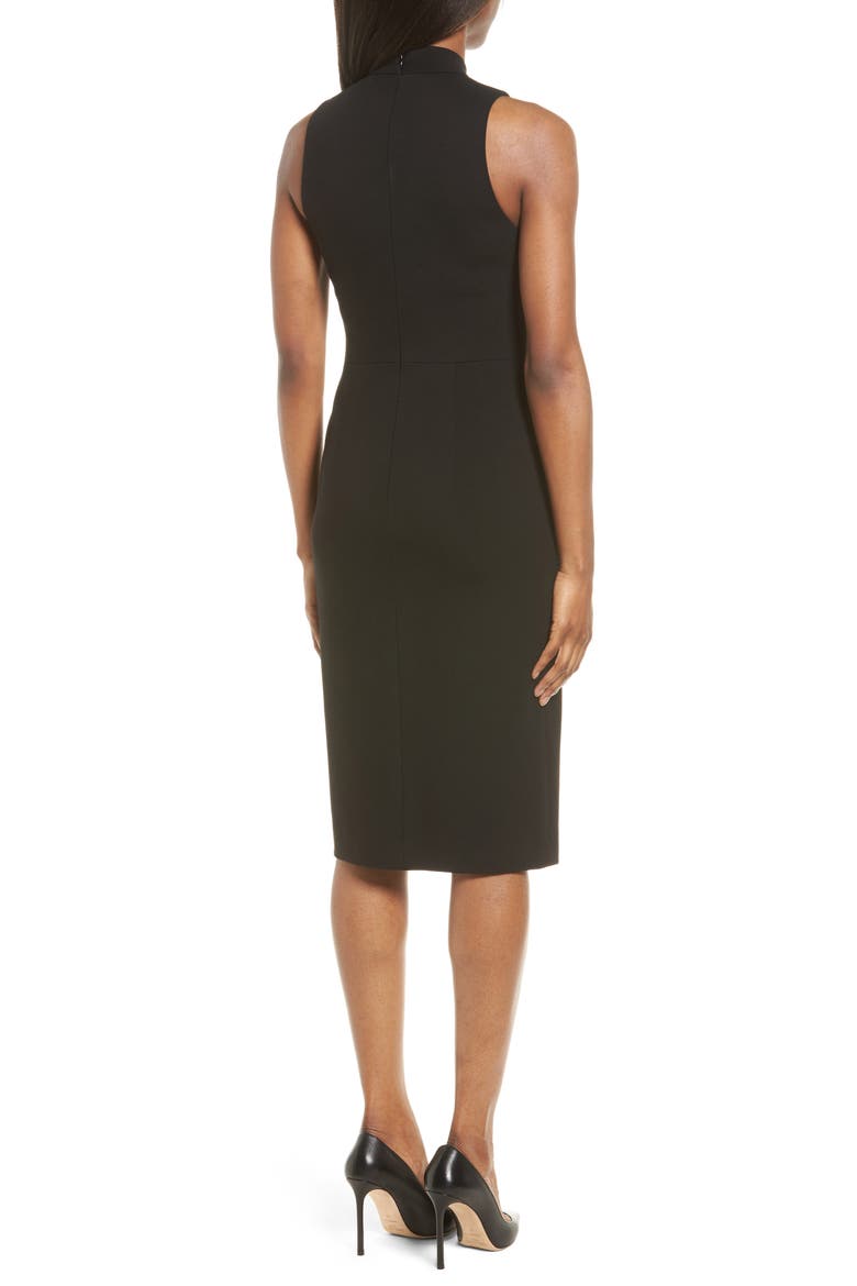 Italian Ponte Knit Sheath Dress, Alternate, color, BLACK