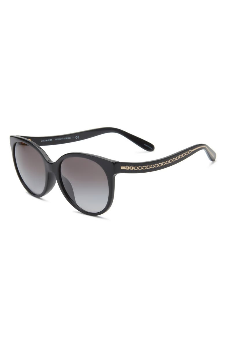 COACH 57mm Round Sunglasses, Alternate, color, 