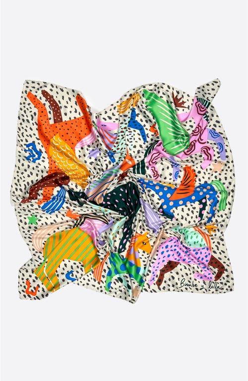 Bimba Y Lola Horse Scarf With Mini Prints In Multi
