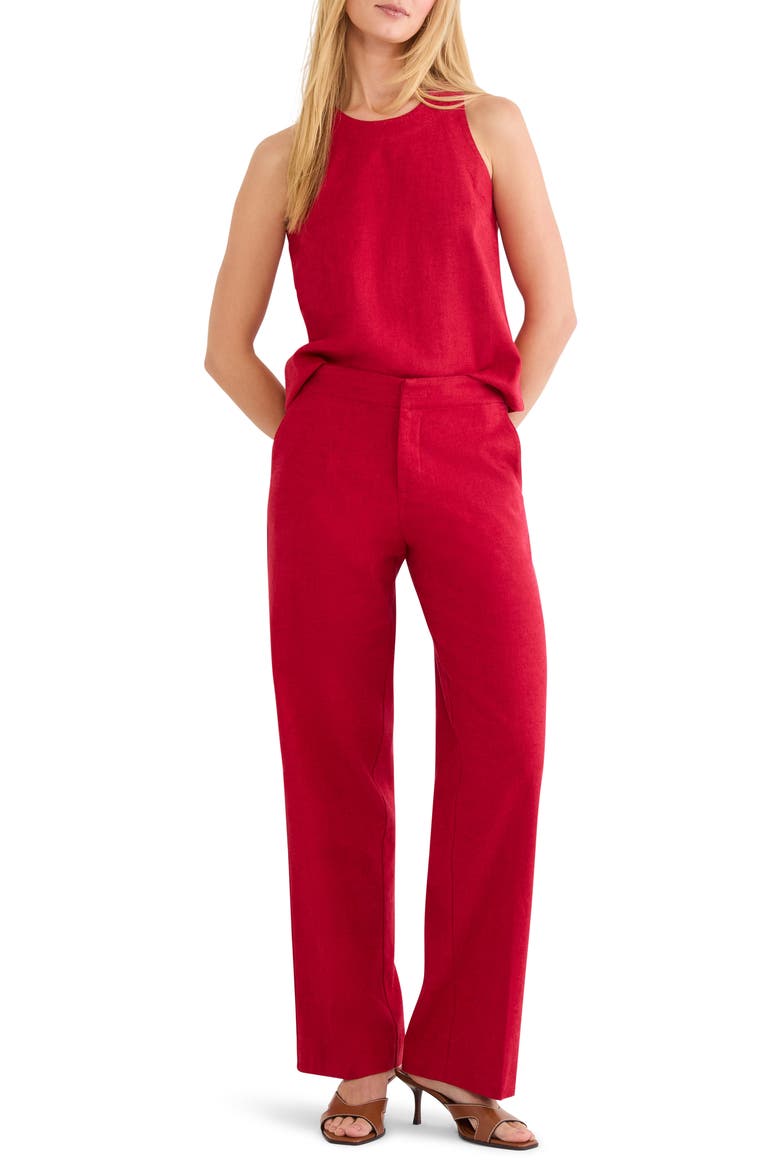 Linen Blend Tank, Alternate, color, RED