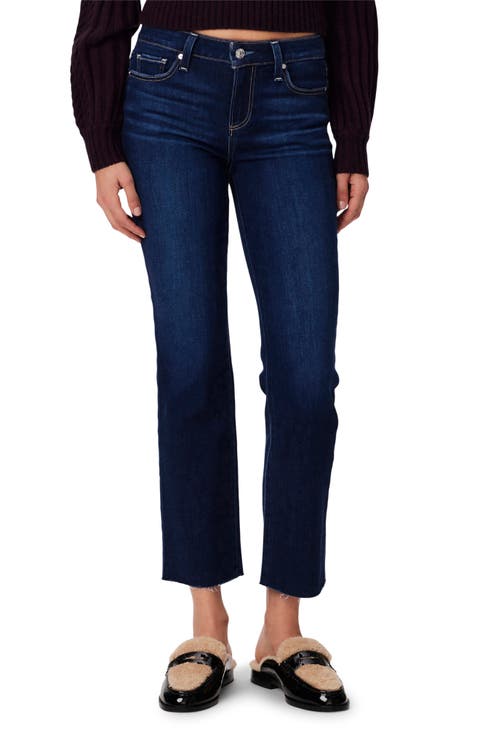 Amber Raw Hem Straight Leg Ankle Jeans (Profound)