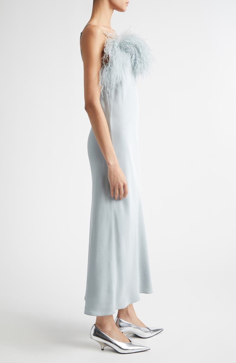 A.L.C. Odette Feathered Crepe Gown, Alternate, color, Slate Blue