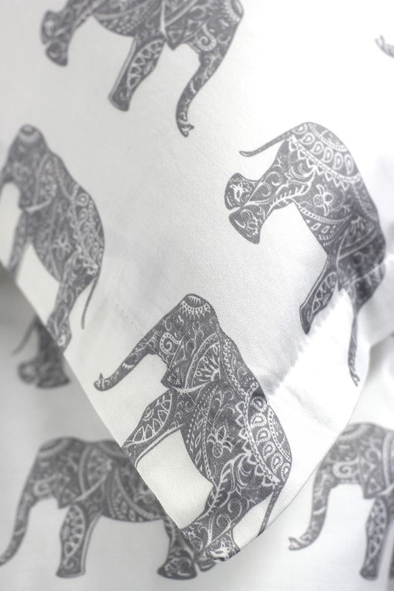 Elephants 400 Thread Count Cotton Duvet Set, Alternate, color, GREY