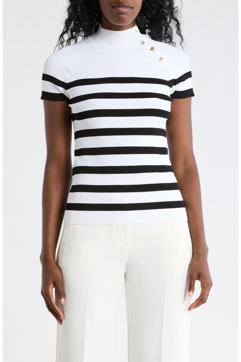 Stripe Raglan Sleeve Knit Top, Main, color, SKY WHITE/ NOIR