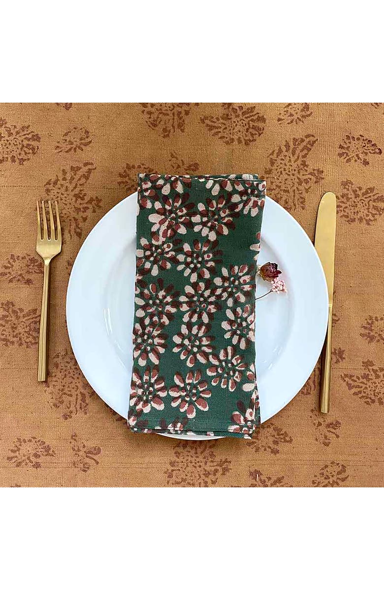 Ichcha Organic Cotton Dinner Napkins, Alternate, color, Green