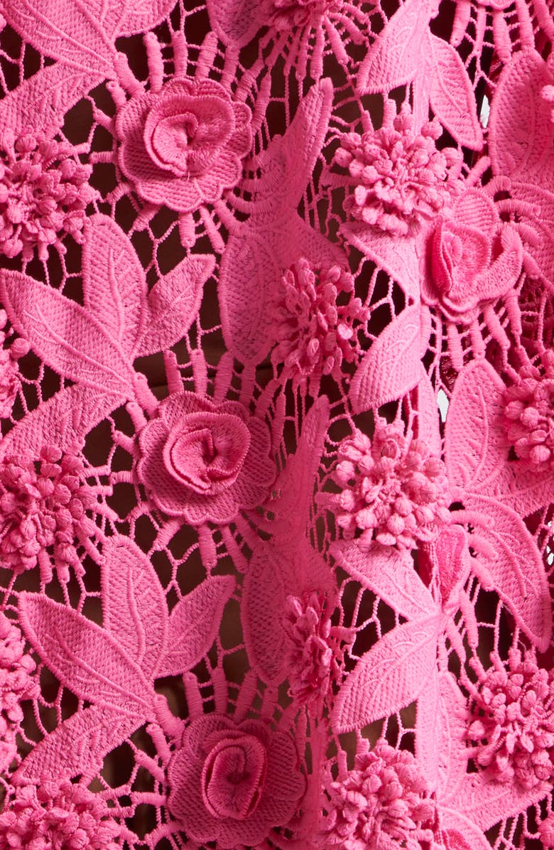 La Vie Style House '70s Floral Lace Cover-Up Maxi Caftan, Alternate, color,