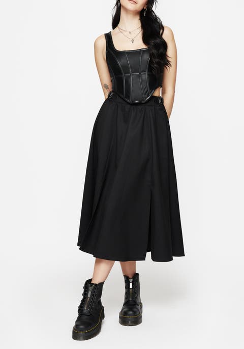 Nightingale Buckled Midi Skirt